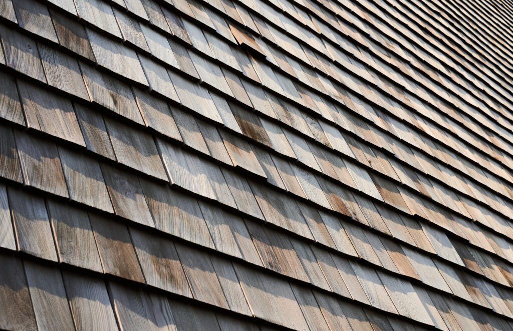 wood shingles on roof